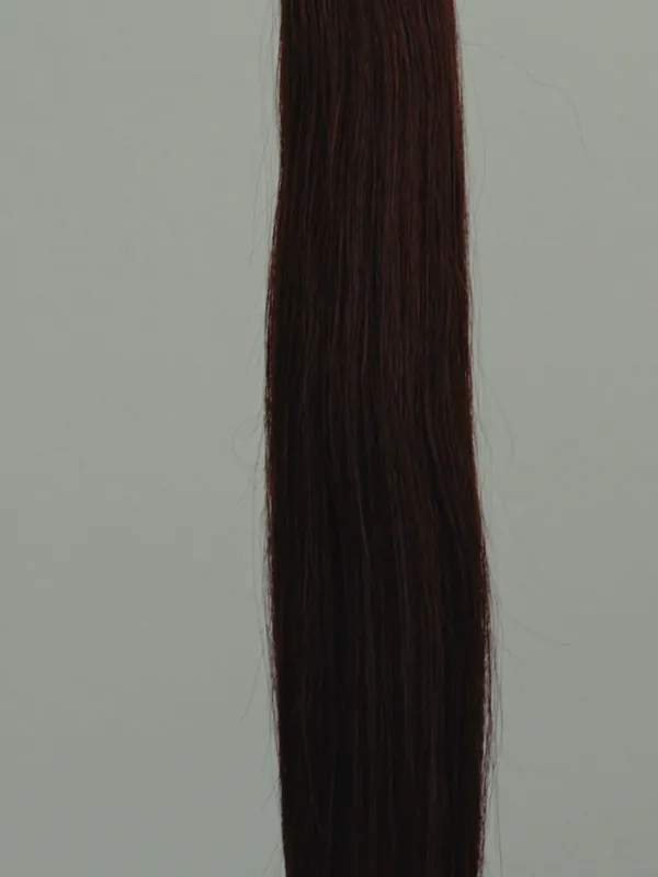 Glatte Echthaar-Tresse in tiefem Dunkelbraun