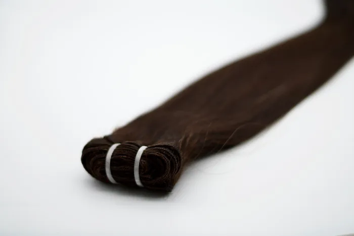Glatte Tempelhaar-Tresse in Dunkelbraun